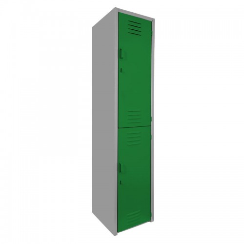 Locker metálico dual chico - 2 puertas verde